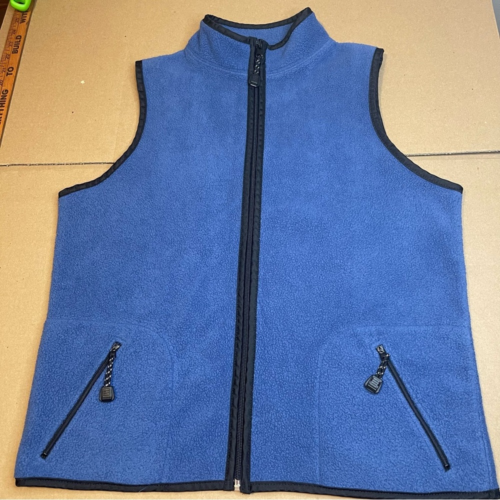VTG Northern Getaway Children's Fleece Zip Up Vest With Pockets Blue Size Large
